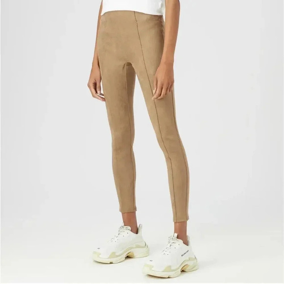 SPANX Faux Suede Leggings Size L Camel - Picture 5 of 10